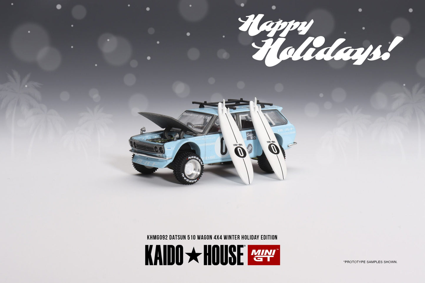 Mini GT x Kaido House No.092 Datsun Kaido 510 Wagon 4x4 Winter Holiday Edition
