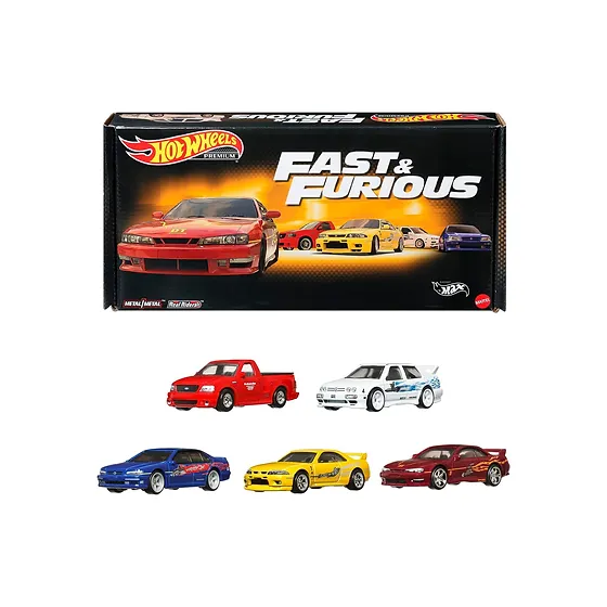Hot Wheels Premium Rapidos y Furiosos set 5 carros Import Geek