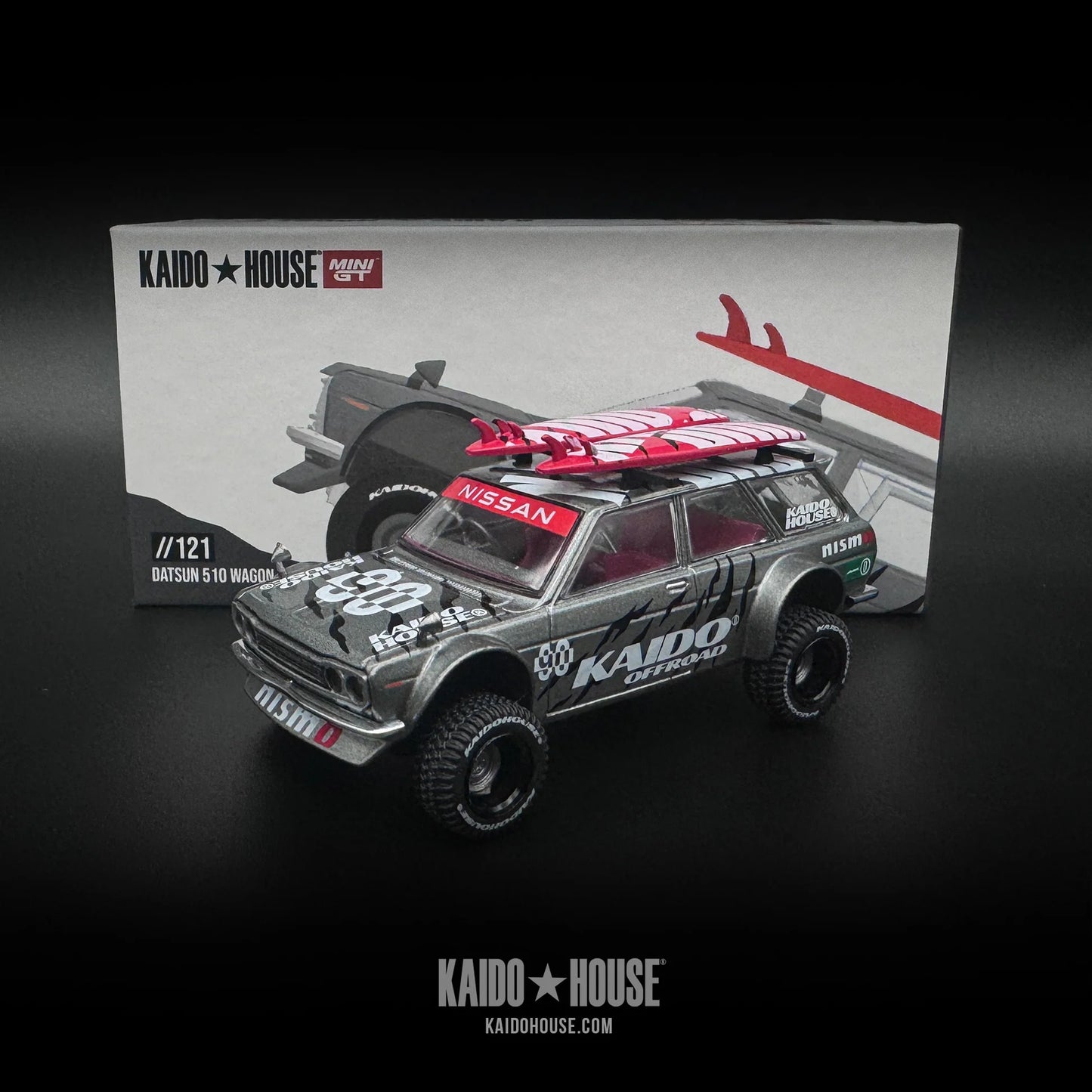 Mini GT x Kaido House No.121 Datsun 510 4x4 Wagon Kaido Offroad V1