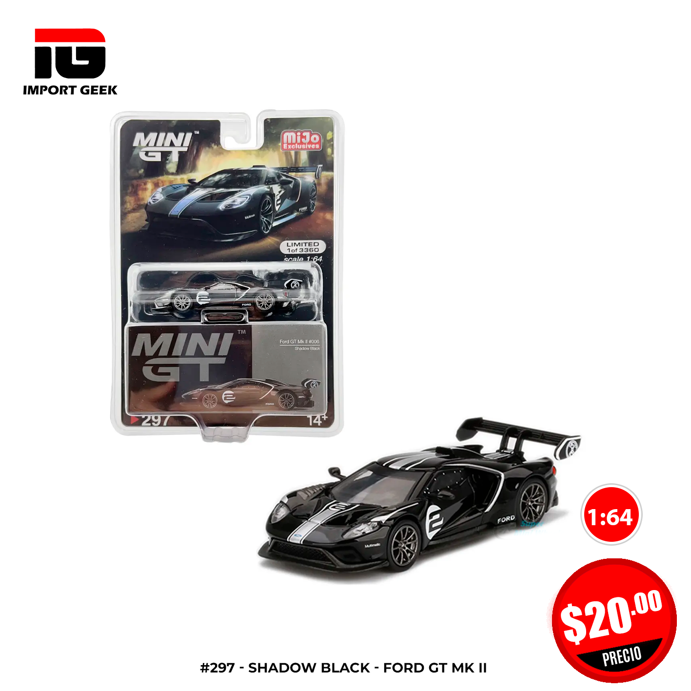 # 297 – Ford GT MK II #006 Shadow Black - GT 297