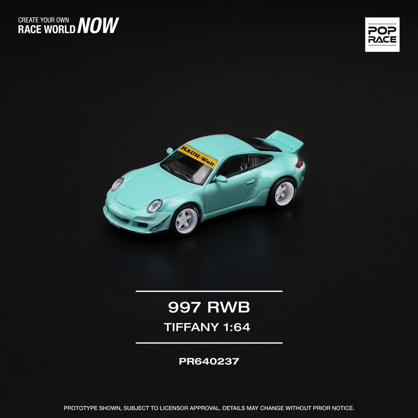 Pop Race 1:64 Porsche 997 RWB Light Blue #237