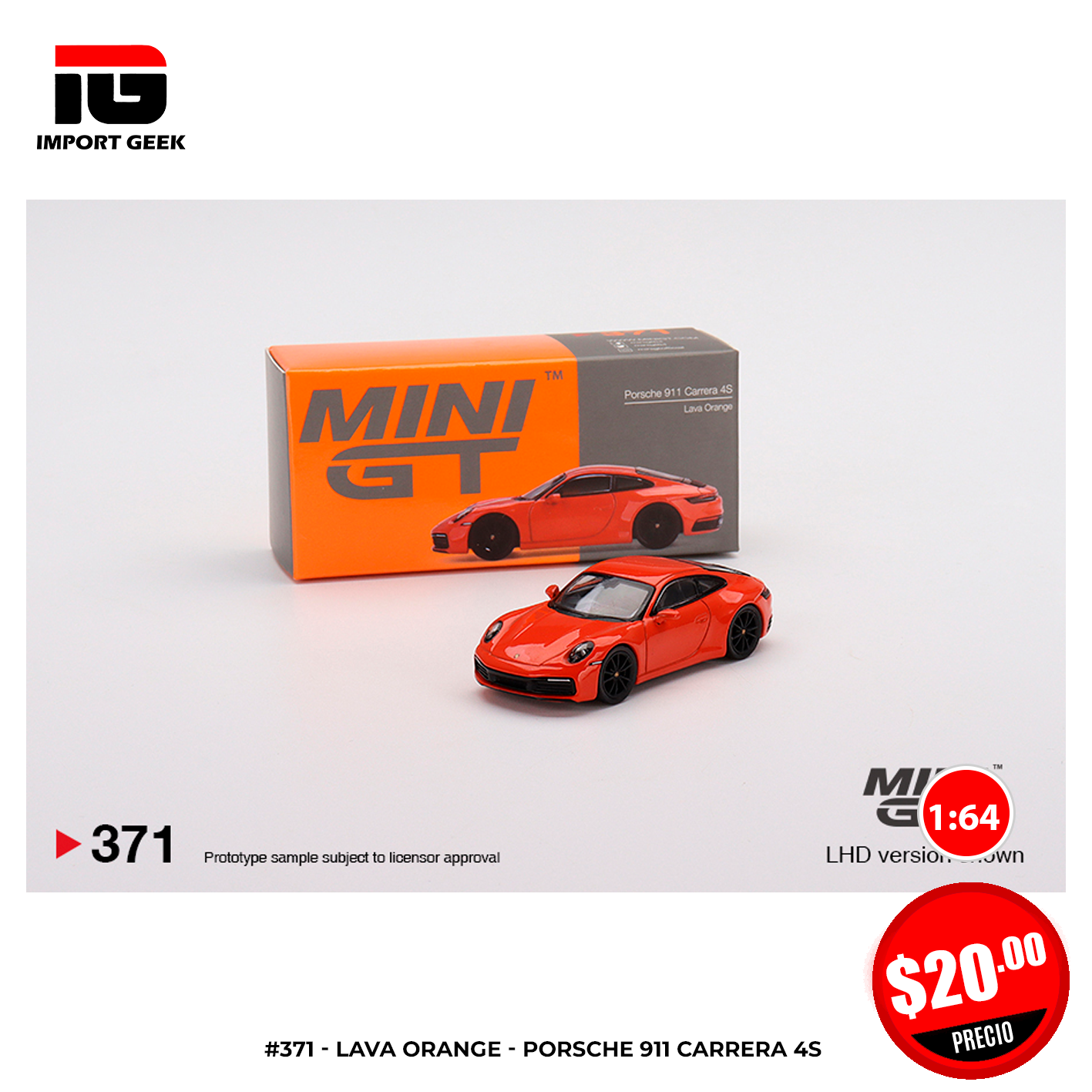 #371 - LAVA ORANGE - PORSCHE 911 CARRERA 4S