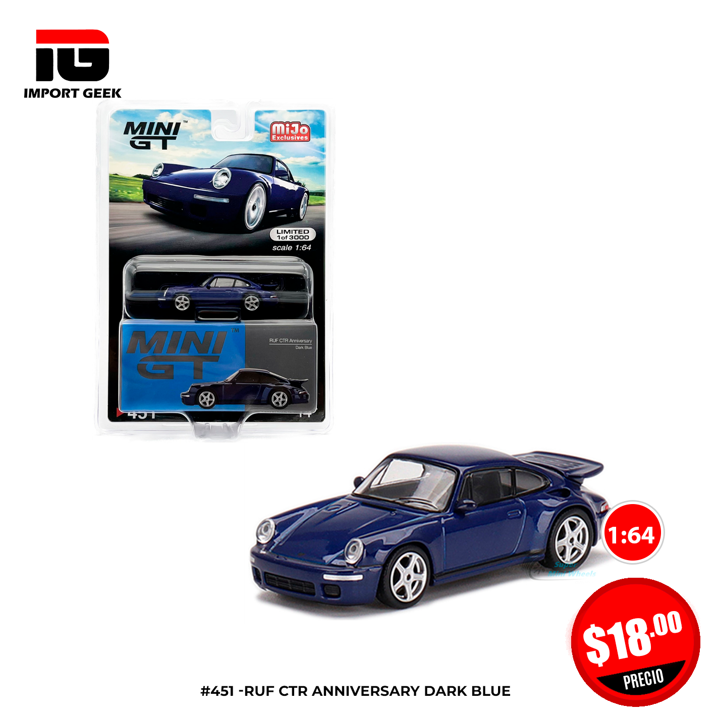 #451 PORSCHE- DARK BLUE - RUF CTR ANNIVERSARY LHD