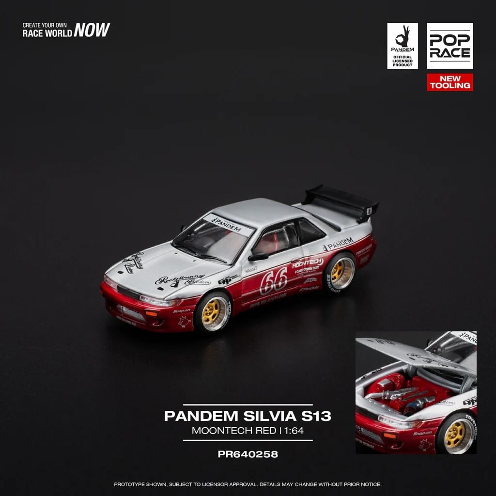 Pop Race 1:64 Pandem Nissan Silvia S13 Moontech #258