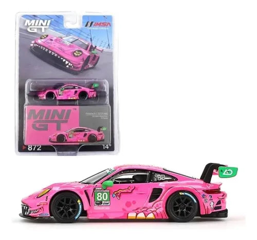 Mini Gt 872 Roxy Porsche 911 Gt3 R #80 Imsa Virginia Racing Rosa Chicle