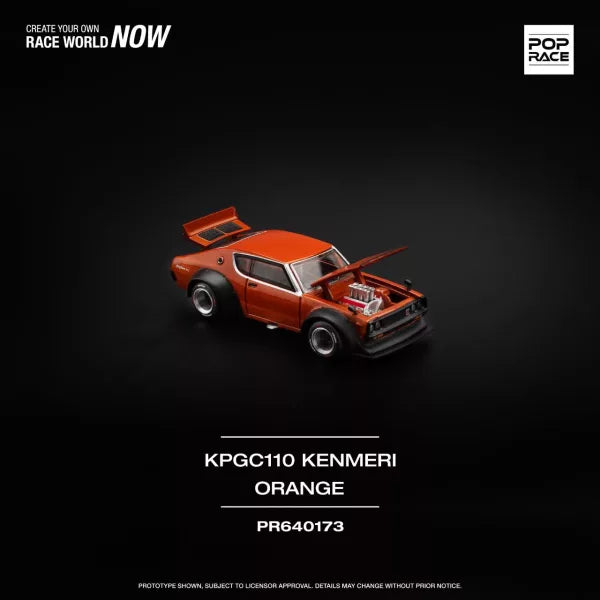 POP RACE : PR640173 SKYLINE GT-R V8 DRIFT (KENMERI) ORANGE