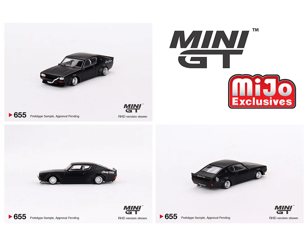 Mini GT 1/64 #655 Nissan Skyline Kenmeri Liberty Walk Matt Black