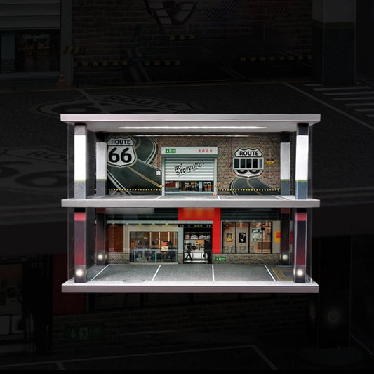 Diorama Escala 1/24 Coche Garaje Iluminación LED Estacionamiento